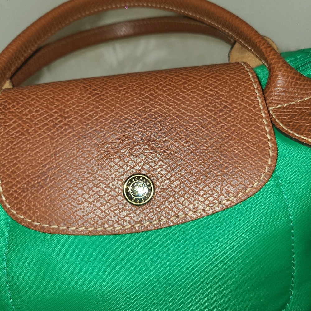 Longchamp Tote in Green and Brown Size SMALL - Picture 4 of 7